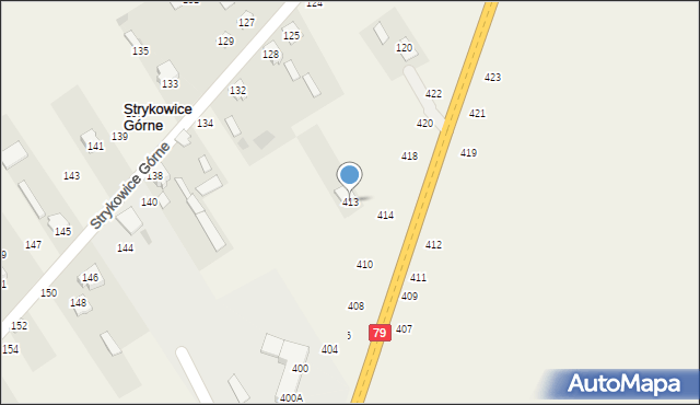 Strykowice Górne, Strykowice Górne, 413, mapa Strykowice Górne