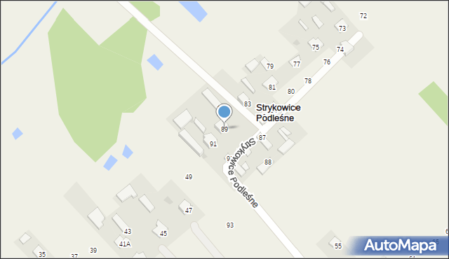 Strykowice Podleśne, Strykowice Podleśne, 89, mapa Strykowice Podleśne