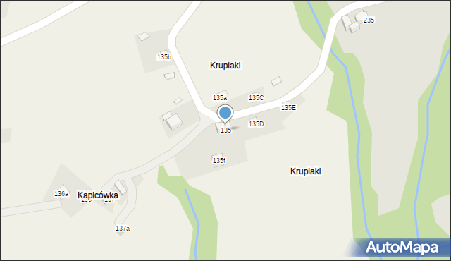 Stryszawa, Stryszawa, 135, mapa Stryszawa