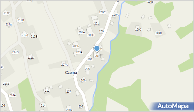 Stryszawa, Stryszawa, 203, mapa Stryszawa