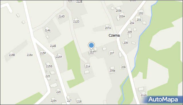 Stryszawa, Stryszawa, 212, mapa Stryszawa