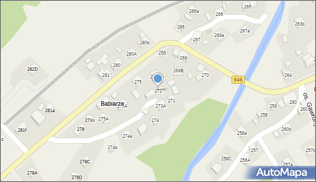 Stryszawa, Stryszawa, 272, mapa Stryszawa