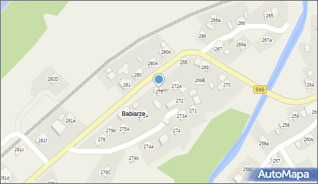 Stryszawa, Stryszawa, 275, mapa Stryszawa