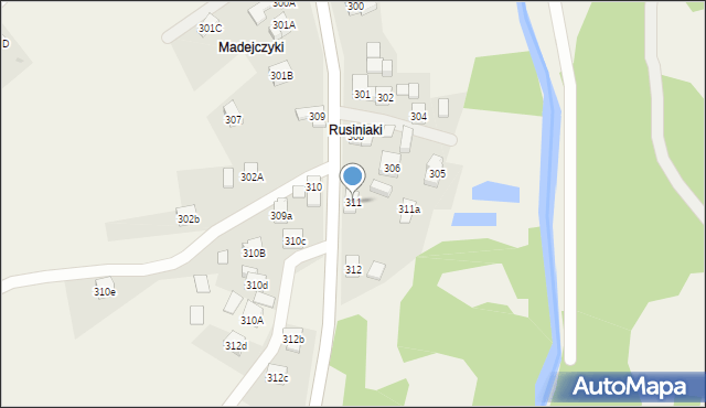 Stryszawa, Stryszawa, 311, mapa Stryszawa