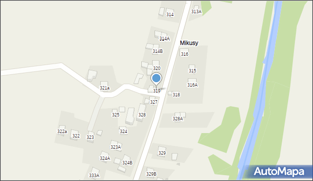 Stryszawa, Stryszawa, 319, mapa Stryszawa