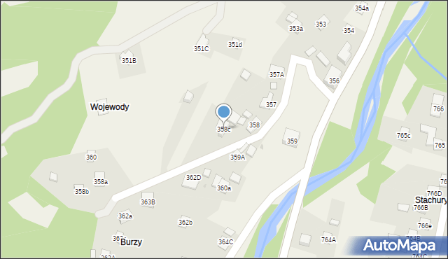 Stryszawa, Stryszawa, 358c, mapa Stryszawa