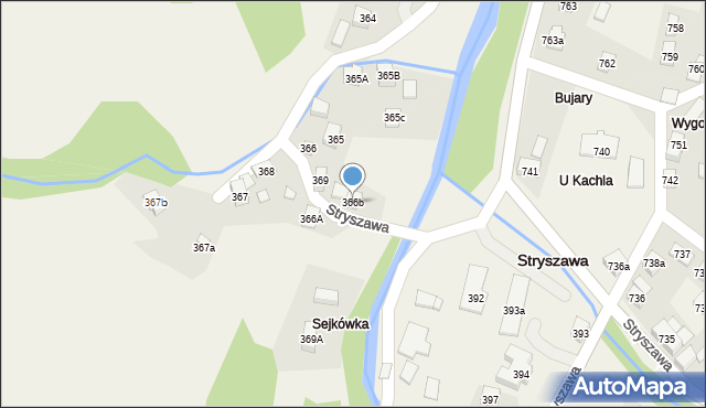 Stryszawa, Stryszawa, 366b, mapa Stryszawa