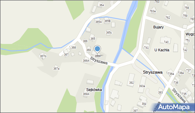 Stryszawa, Stryszawa, 366b, mapa Stryszawa