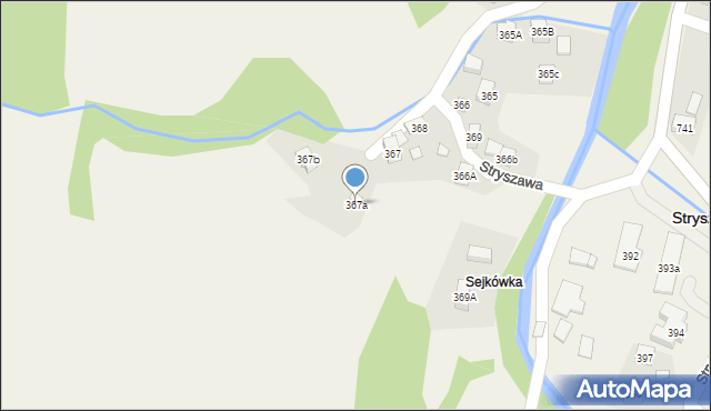 Stryszawa, Stryszawa, 367a, mapa Stryszawa