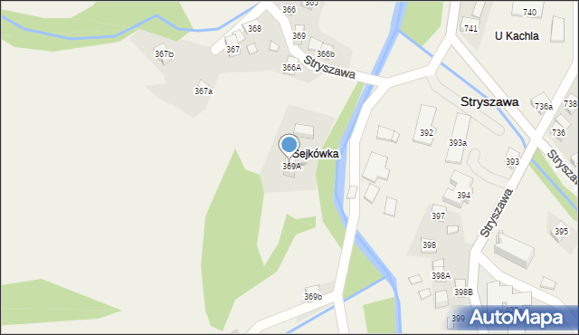 Stryszawa, Stryszawa, 369A, mapa Stryszawa
