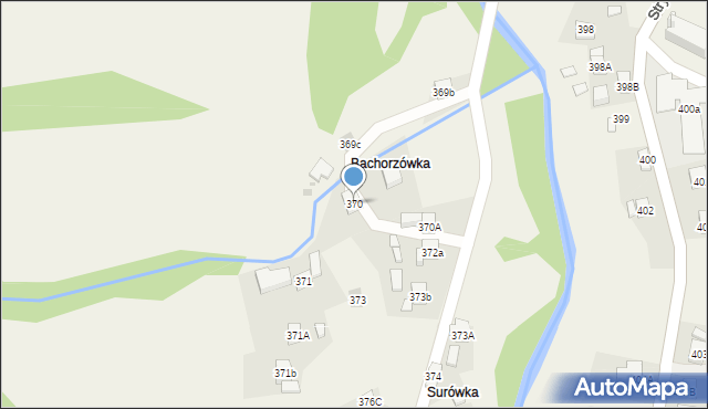 Stryszawa, Stryszawa, 370, mapa Stryszawa