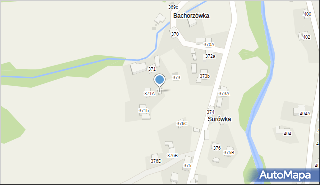 Stryszawa, Stryszawa, 372, mapa Stryszawa