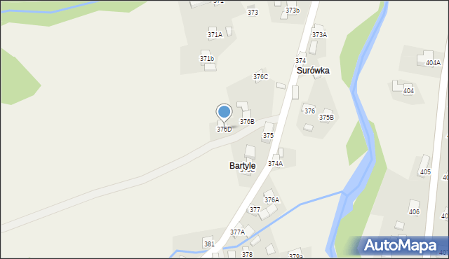 Stryszawa, Stryszawa, 376D, mapa Stryszawa