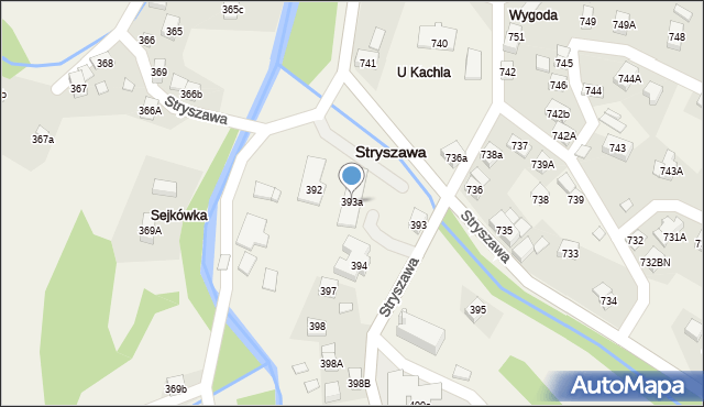 Stryszawa, Stryszawa, 393a, mapa Stryszawa