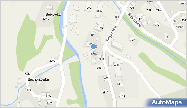 Stryszawa, Stryszawa, 398A, mapa Stryszawa