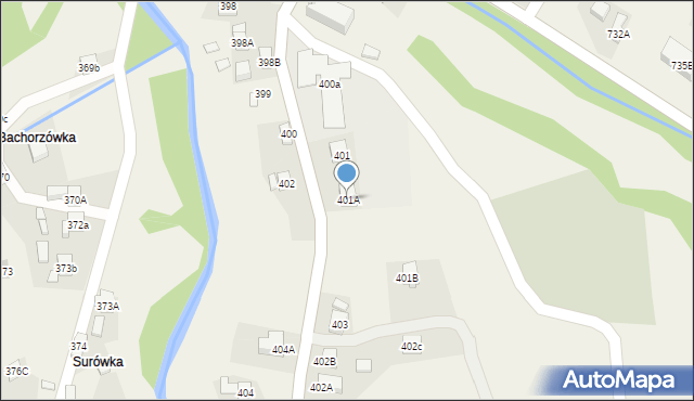 Stryszawa, Stryszawa, 401A, mapa Stryszawa