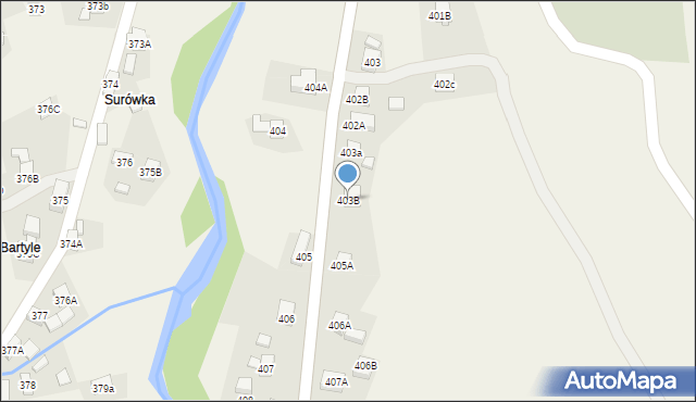 Stryszawa, Stryszawa, 403B, mapa Stryszawa