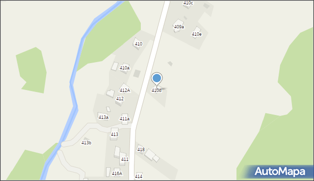 Stryszawa, Stryszawa, 410d, mapa Stryszawa