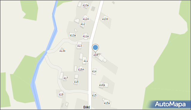 Stryszawa, Stryszawa, 418, mapa Stryszawa