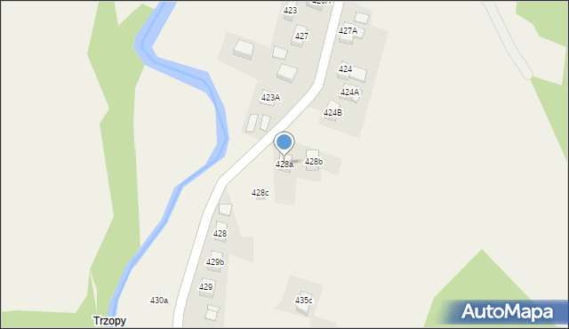 Stryszawa, Stryszawa, 428a, mapa Stryszawa