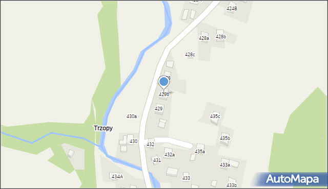 Stryszawa, Stryszawa, 429b, mapa Stryszawa