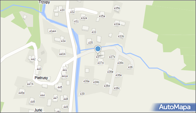 Stryszawa, Stryszawa, 437, mapa Stryszawa