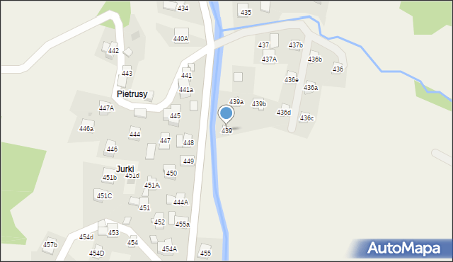 Stryszawa, Stryszawa, 439, mapa Stryszawa