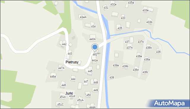 Stryszawa, Stryszawa, 441, mapa Stryszawa