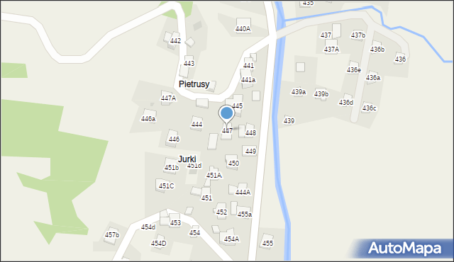 Stryszawa, Stryszawa, 447, mapa Stryszawa