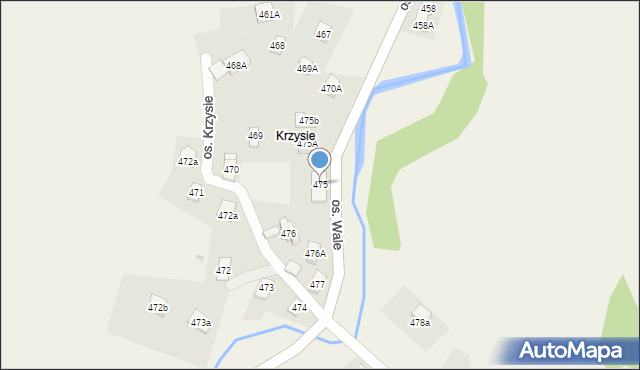 Stryszawa, Stryszawa, 475, mapa Stryszawa