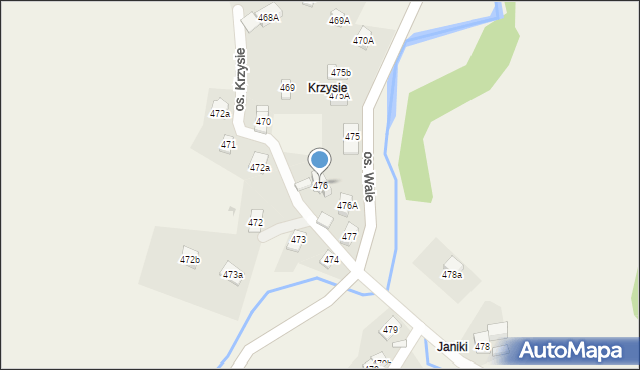 Stryszawa, Stryszawa, 476, mapa Stryszawa