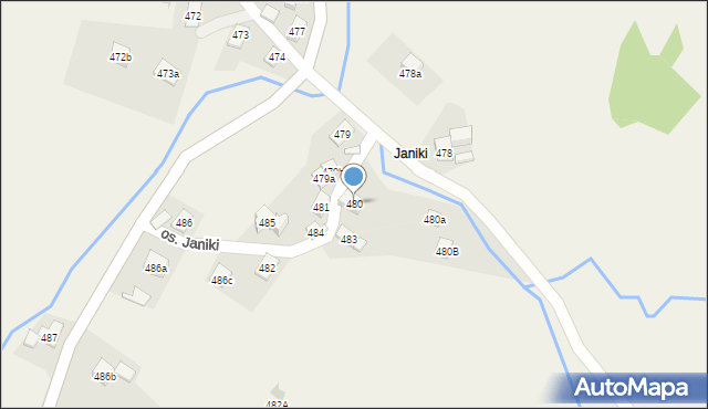 Stryszawa, Stryszawa, 480, mapa Stryszawa