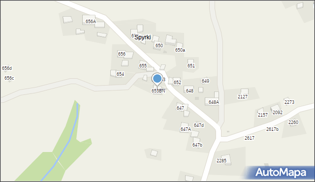 Stryszawa, Stryszawa, 653BN, mapa Stryszawa