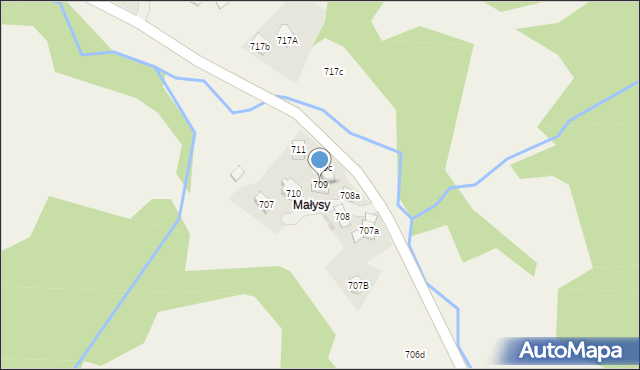 Stryszawa, Stryszawa, 709, mapa Stryszawa