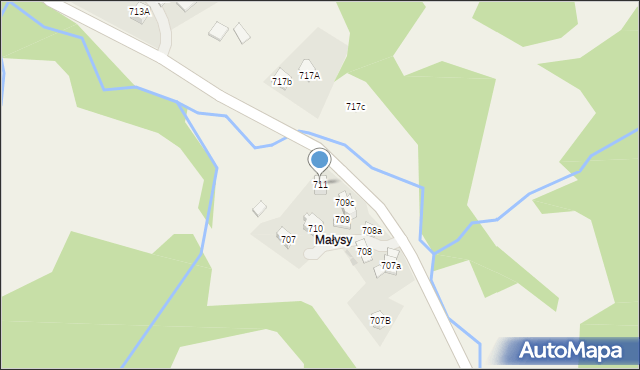 Stryszawa, Stryszawa, 711, mapa Stryszawa