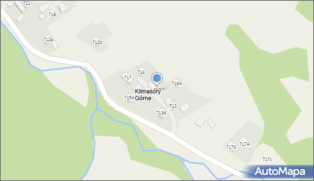 Stryszawa, Stryszawa, 715, mapa Stryszawa