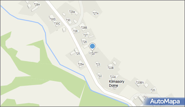 Stryszawa, Stryszawa, 724, mapa Stryszawa