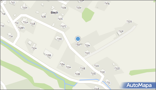 Stryszawa, Stryszawa, 731c, mapa Stryszawa