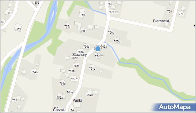 Stryszawa, Stryszawa, 754b, mapa Stryszawa