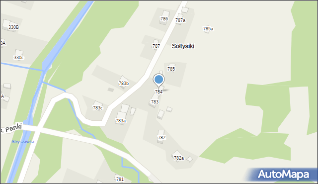 Stryszawa, Stryszawa, 784, mapa Stryszawa