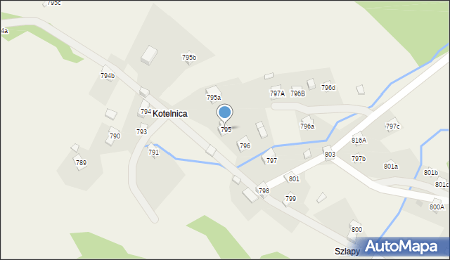 Stryszawa, Stryszawa, 795, mapa Stryszawa