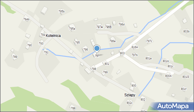 Stryszawa, Stryszawa, 797, mapa Stryszawa