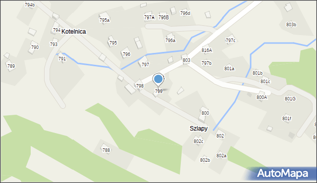 Stryszawa, Stryszawa, 799, mapa Stryszawa