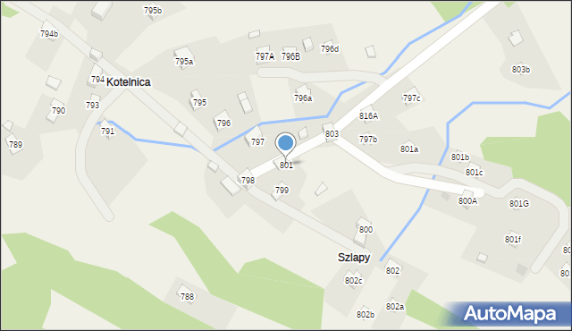 Stryszawa, Stryszawa, 801, mapa Stryszawa