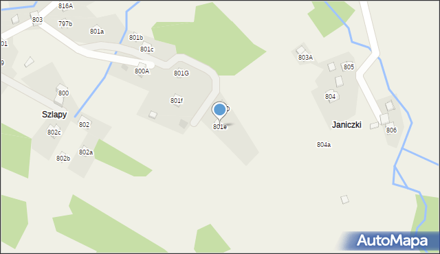 Stryszawa, Stryszawa, 801e, mapa Stryszawa