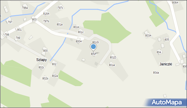 Stryszawa, Stryszawa, 801f, mapa Stryszawa