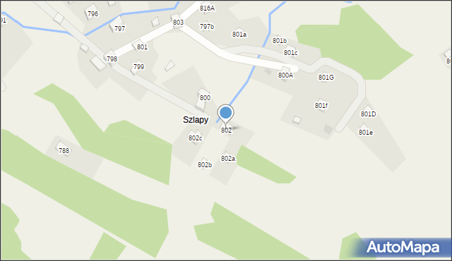 Stryszawa, Stryszawa, 802, mapa Stryszawa