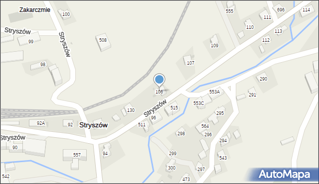 Stryszów, Stryszów, 106, mapa Stryszów