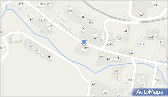 Stryszów, Stryszów, 133, mapa Stryszów