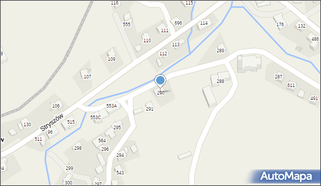 Stryszów, Stryszów, 290, mapa Stryszów